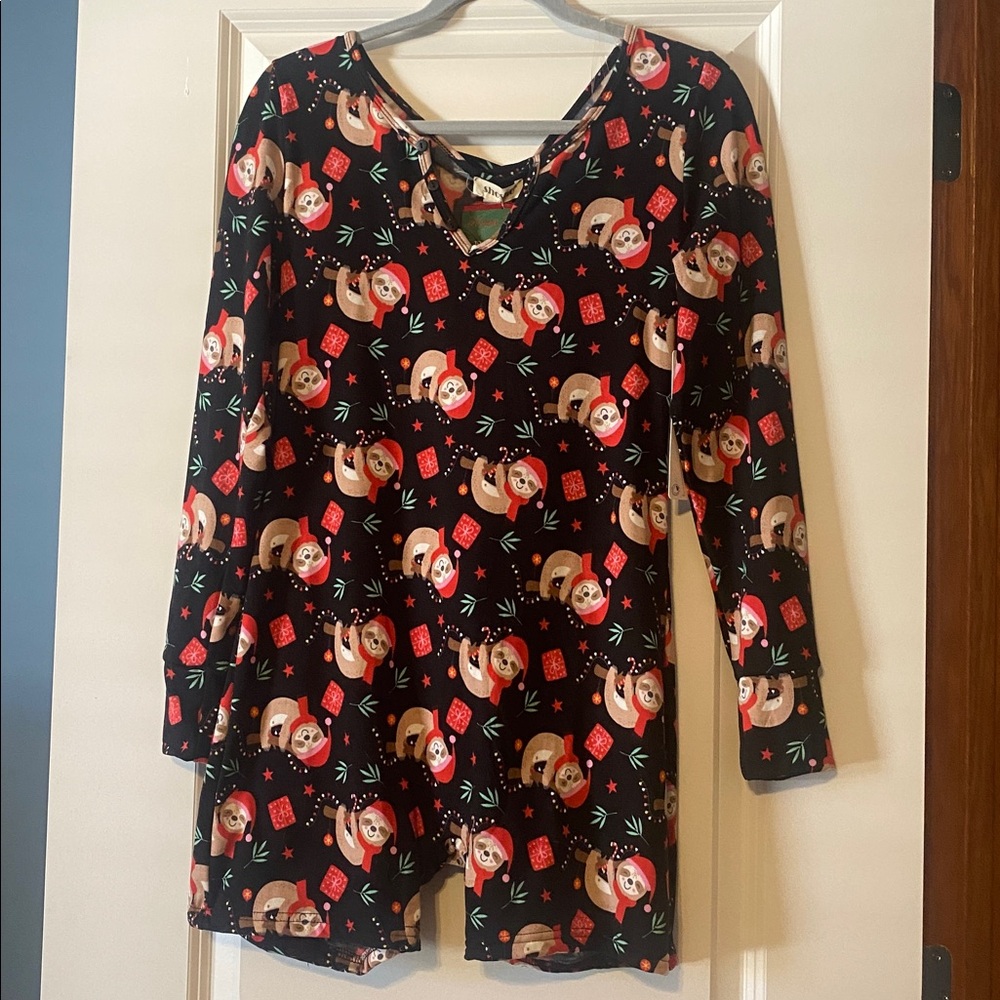 Shosho one piece winter sloth pajamas with socks